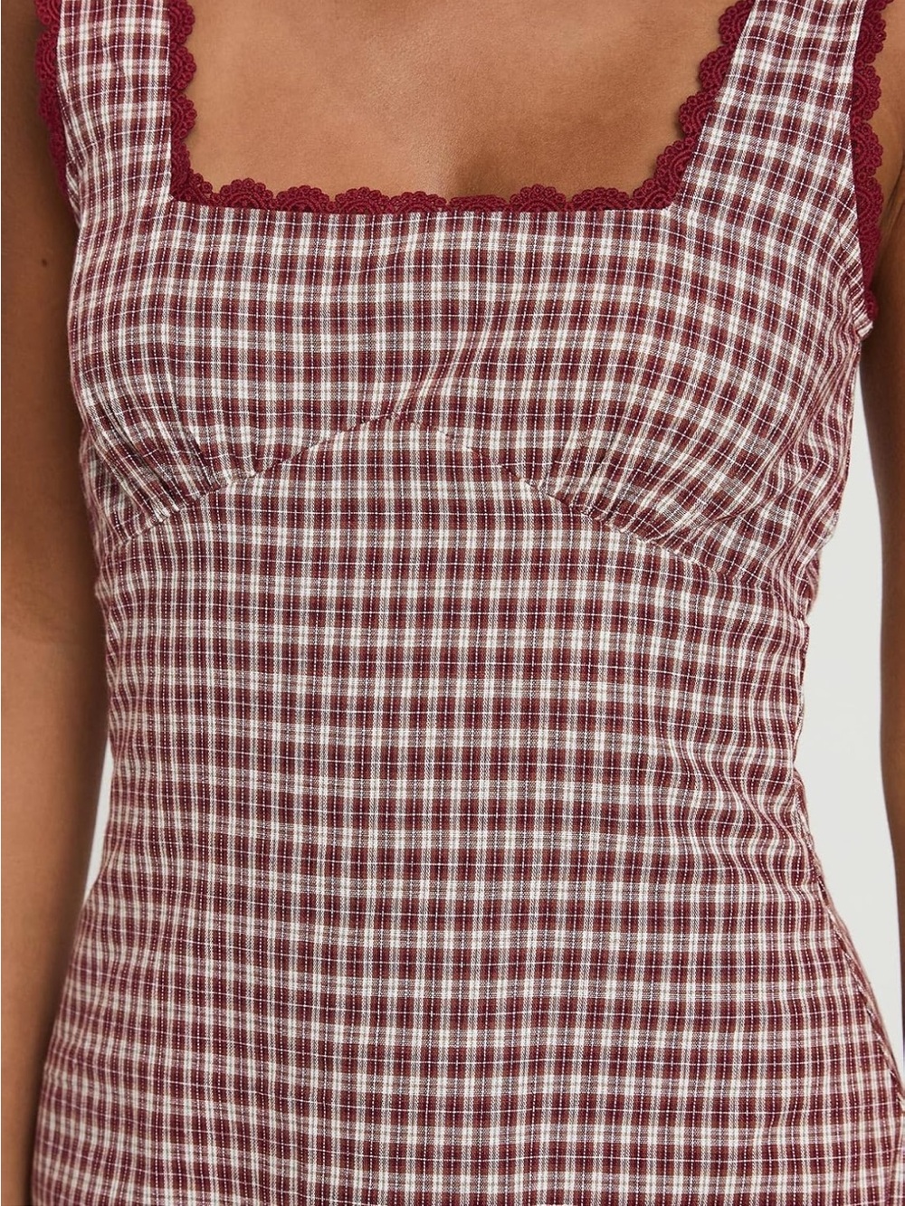 Princess Polly Red Gingham Square-Neck Mini Dress - Picture 4 of 7